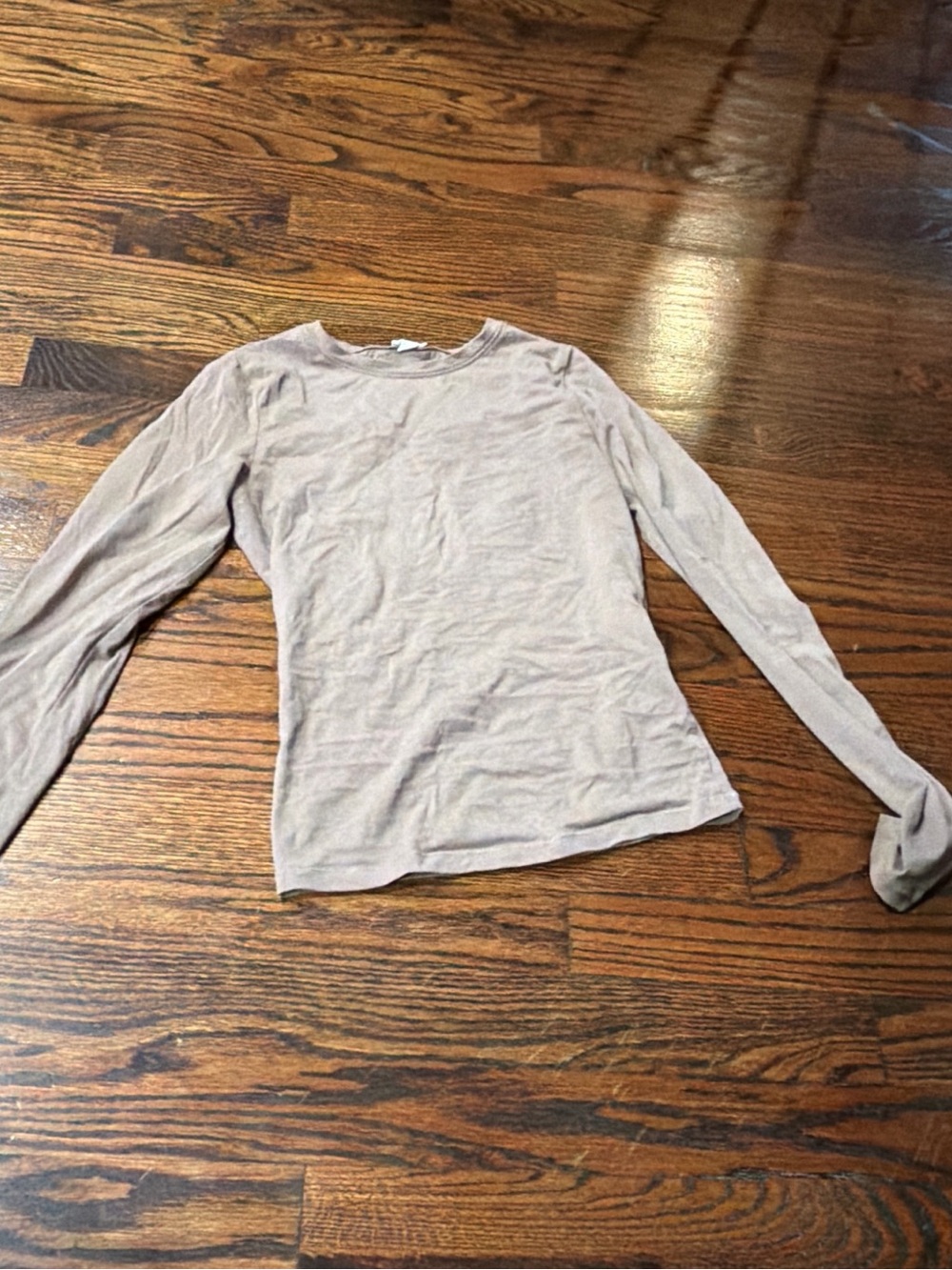 Garage Women's Long Sleeve Crewneck Top in Taupe